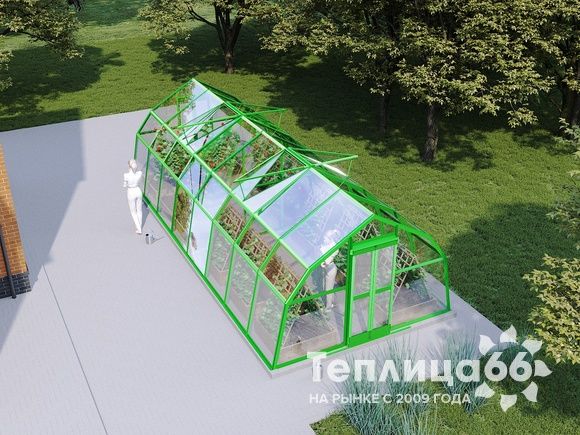 Теплица Рада Дунай под стекло, ширина 3,5 метра