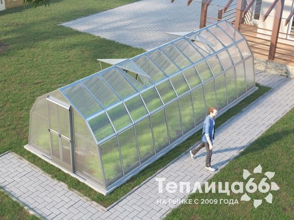 Теплица Рада Байкал из поликарбоната, 3x8 метров