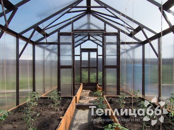 Теплица Рада Гарденикс 25 П под сотовый поликарбонат, ширина 2,5 м